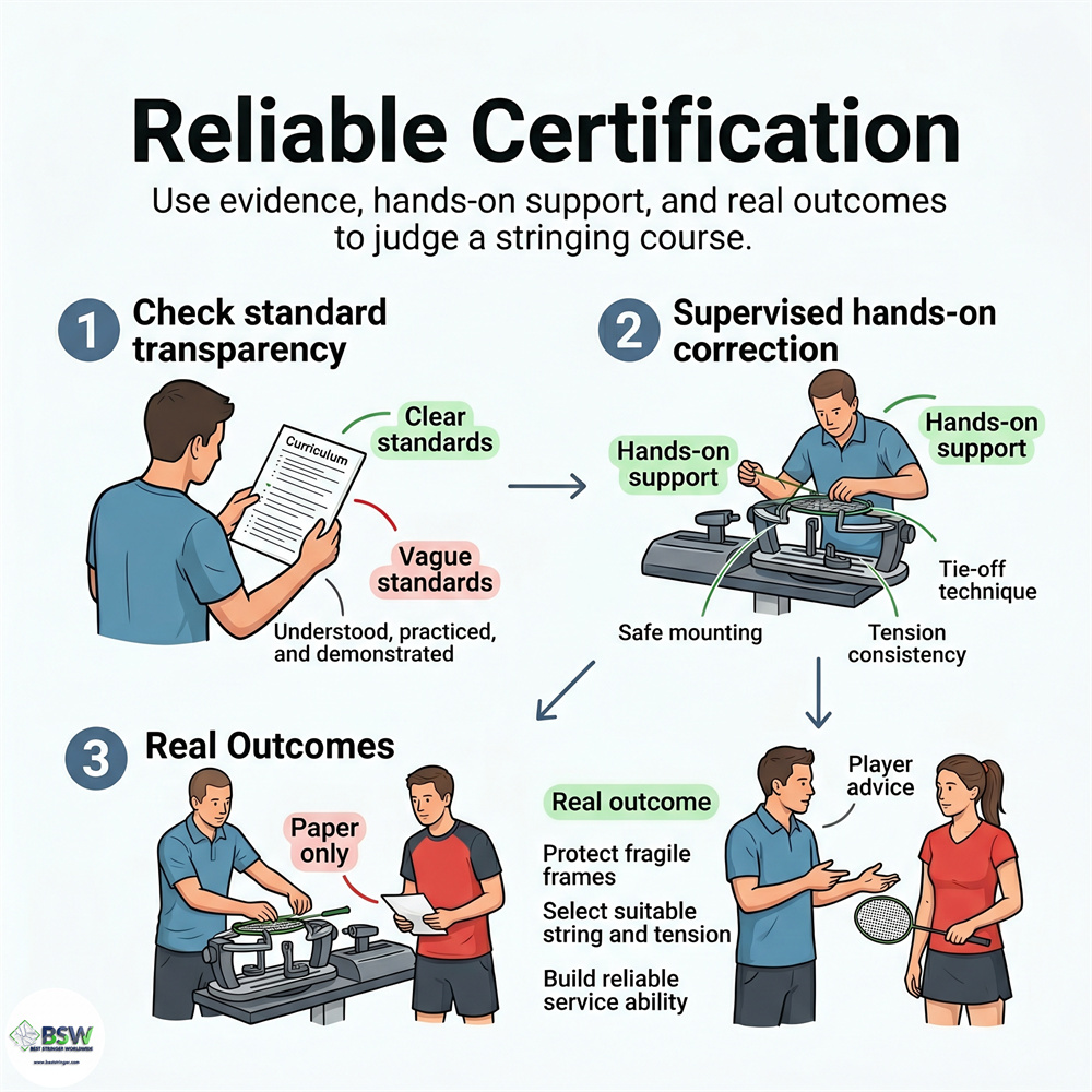 Reliable badminton stringing certification standards for certified stringers