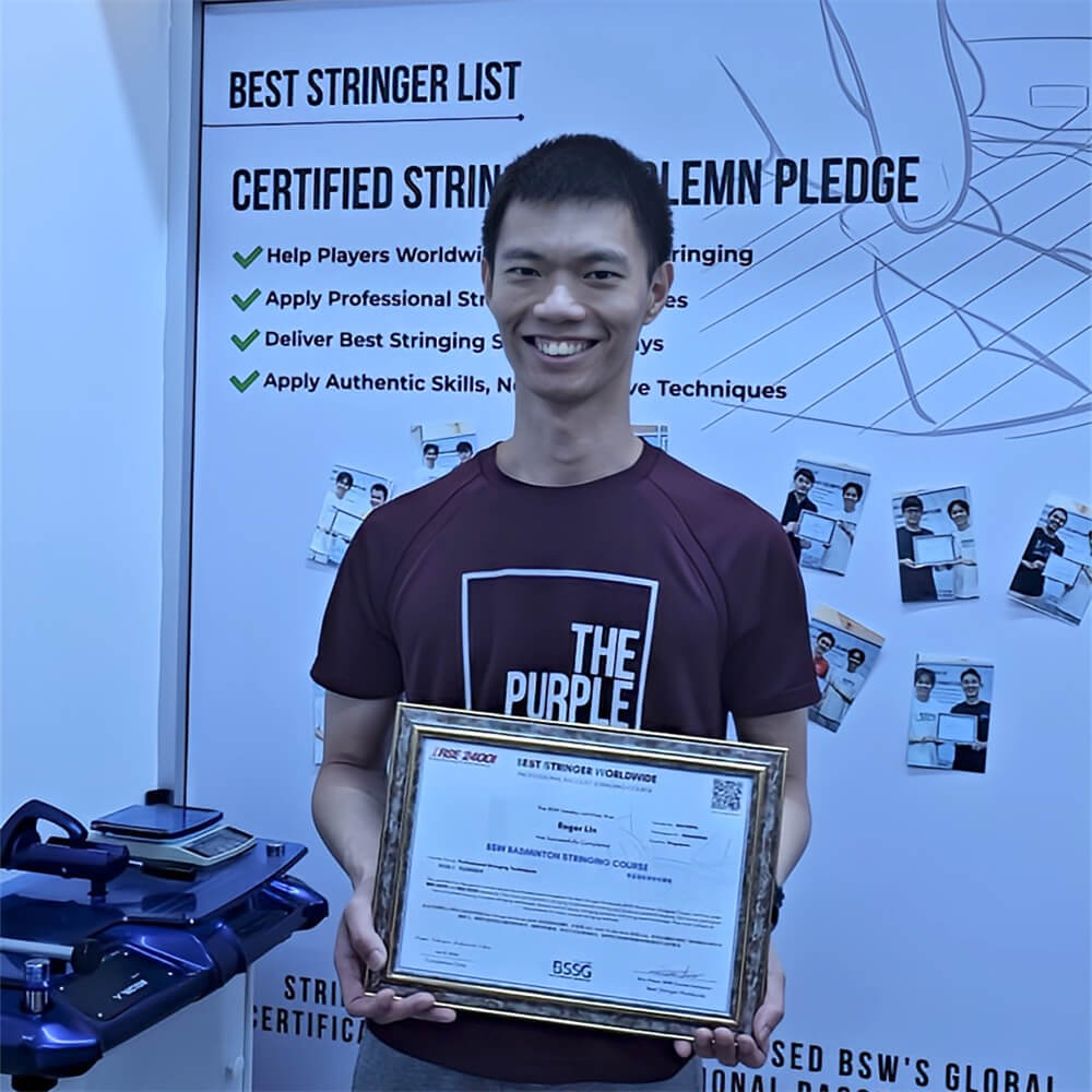 Roger Lin portrait during BSW Certified Stringer certification in Singapore