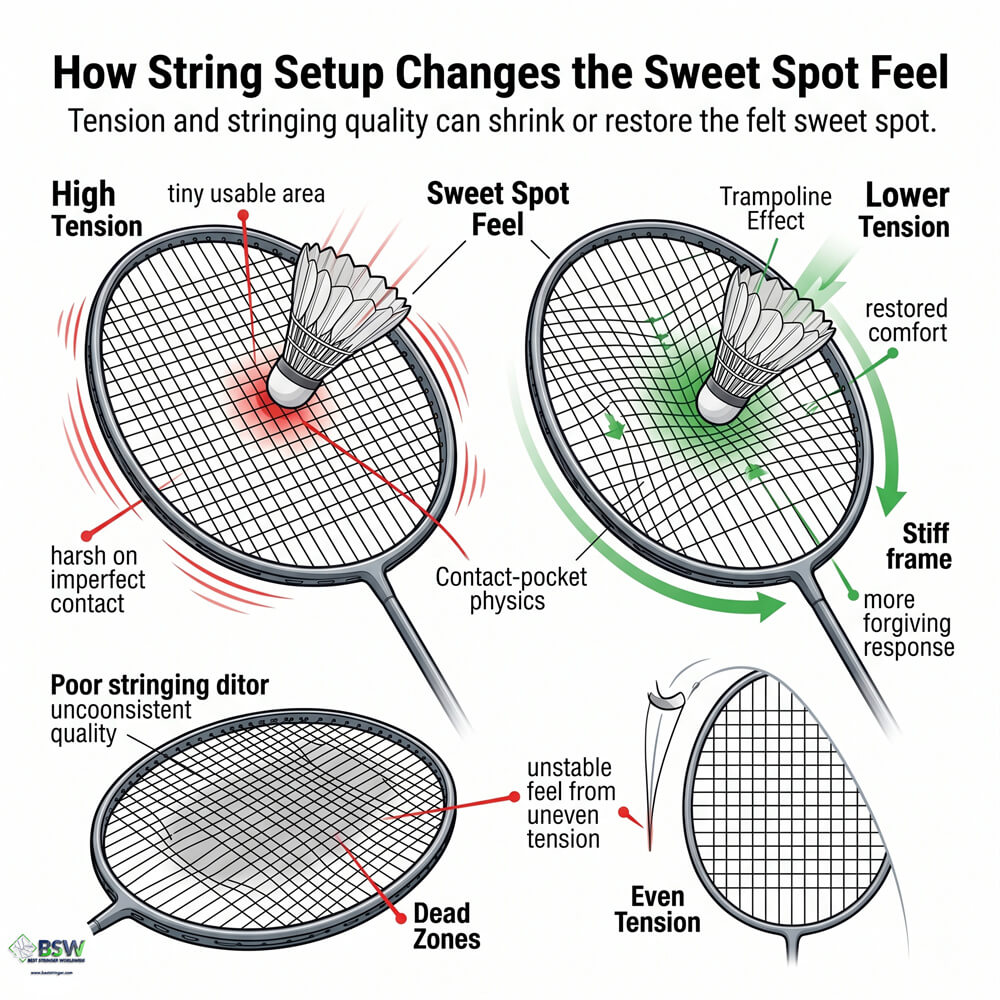 Stiff frame vs less stiff badminton racquet comparison for players and stringers