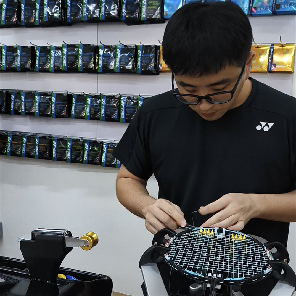 Wincent Chuah working with different racquet types at BSW course