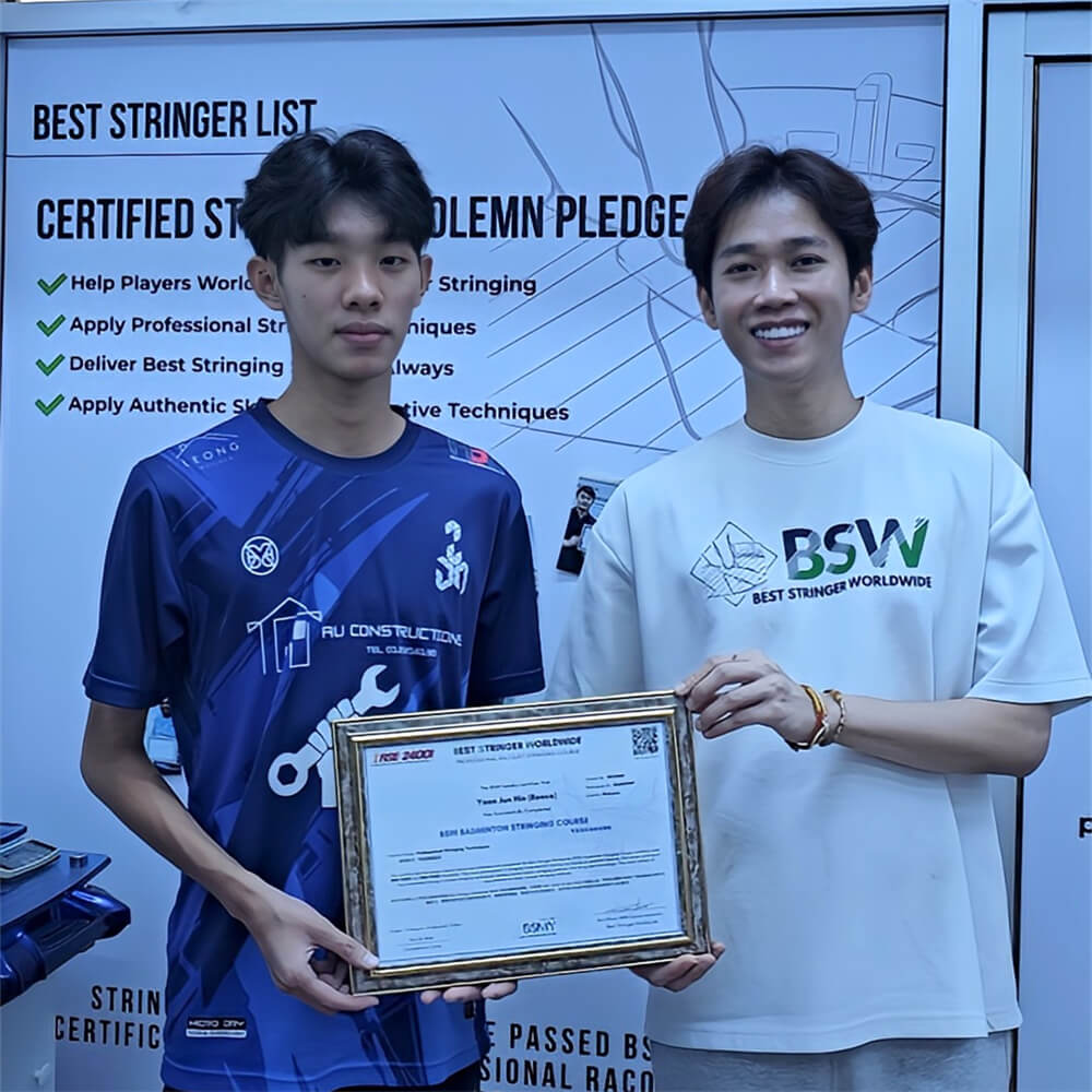 Yoon Jun Hin - BSW Badminton Stringing Course Graduate from Malaysia BSMY Yoon Jun Hin - BSW Badminton Stringing Course Graduate from Malaysia BSMY