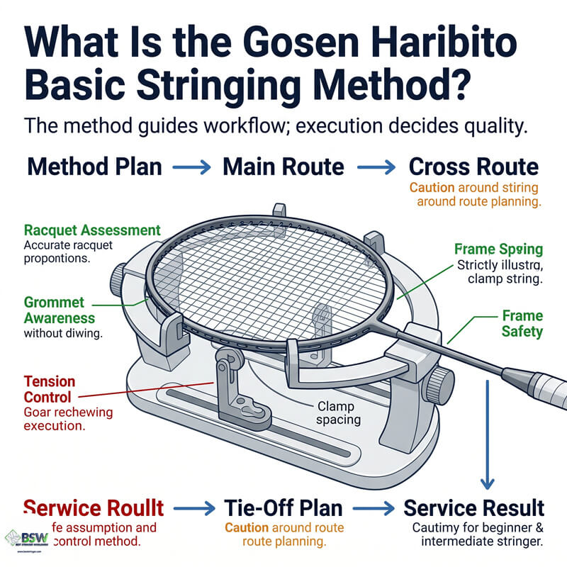கோசன் ஹரிபிட்டோ (Gosen Haribito) அரௌண்ட்-தி-வர்ல்ட் ராக்கெட் ஸ்ட்ரிங்கிங் முறை மற்றும் ஸ்ட்ரிங் படுக்கை வழிகாட்டி