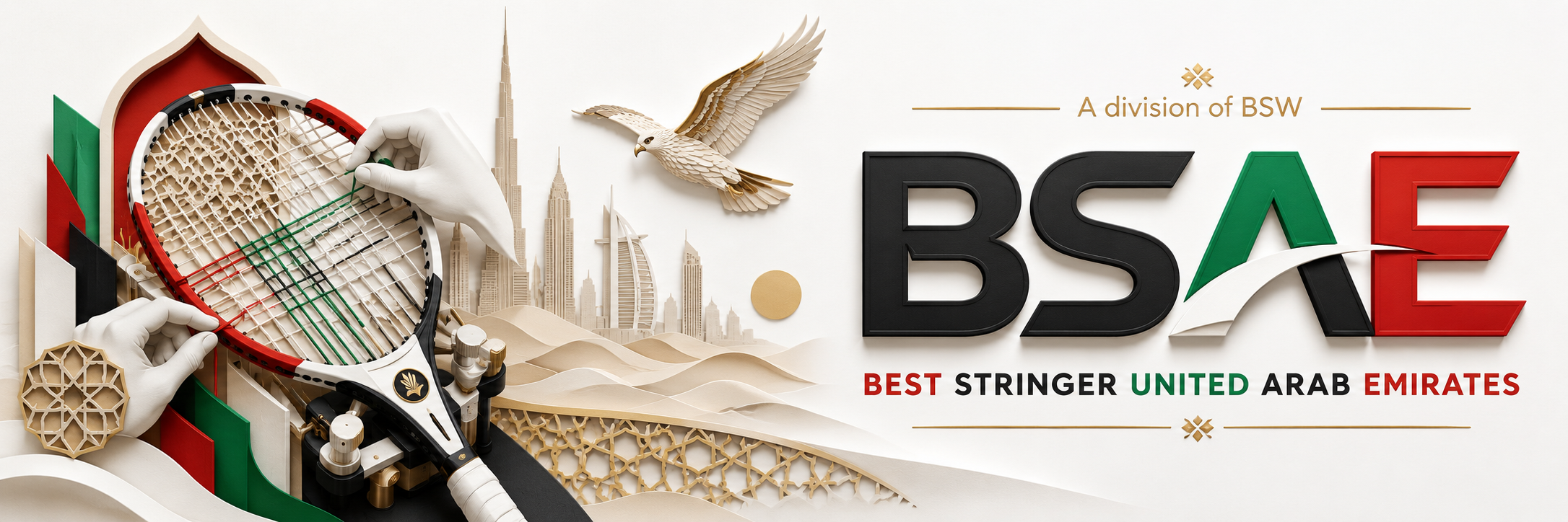Best Stringer Emiriah Arab Bersatu BSAE oleh Best Stringer Worldwide Pendidikan dan pensijilan pasang tali raket Best Stringer Emiriah Arab Bersatu BSAE