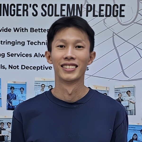 Portrait of Koh Jian Long Kelvin, BSW Accredited Certified Badminton Stringer in Singapore